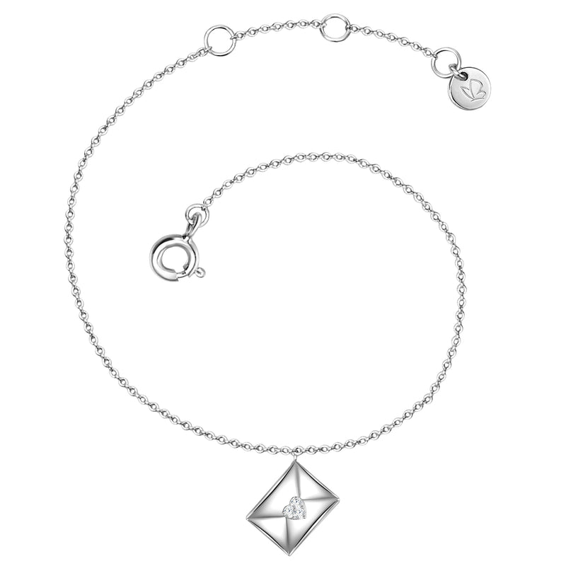 Liebes Armband silber mit Kuvert