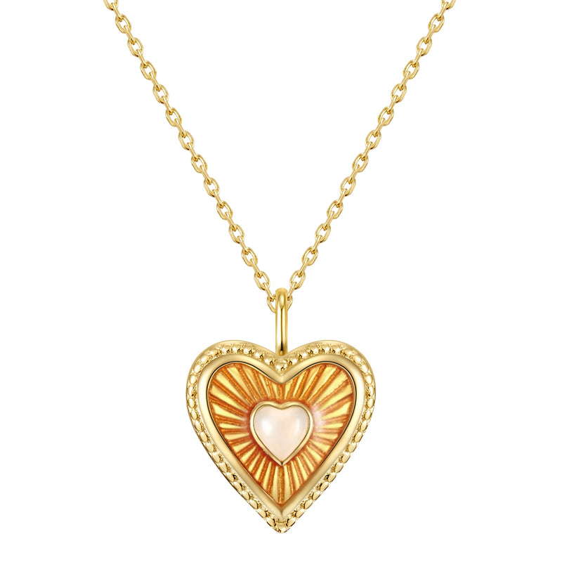 Herz Kette gold Rosenquarz