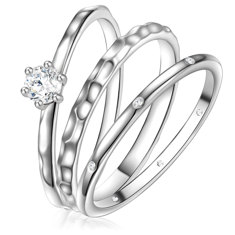 Ring 3er Set silber Zirkonia