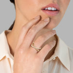 Ring Kreuz Form mit Zirkonia gold