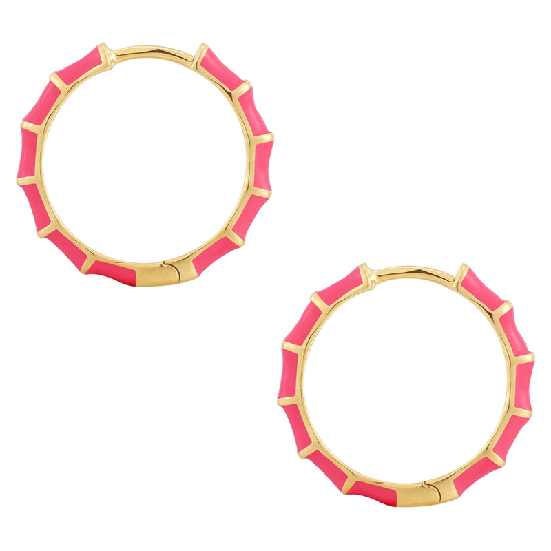 Creolen gold Emaille pink