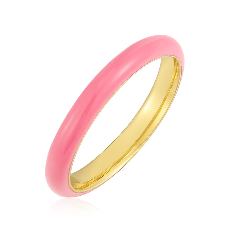 Ring mit Emaille rosa