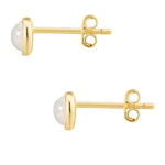 Ohrstecker EDELGLANZ mit Mondstein (synth.) gelbgold