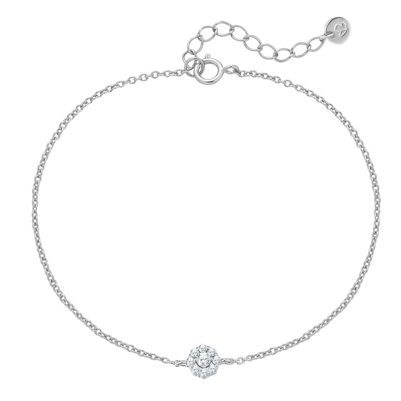 Armband mit Anhänger BLÜTE mit Zirkonia silber