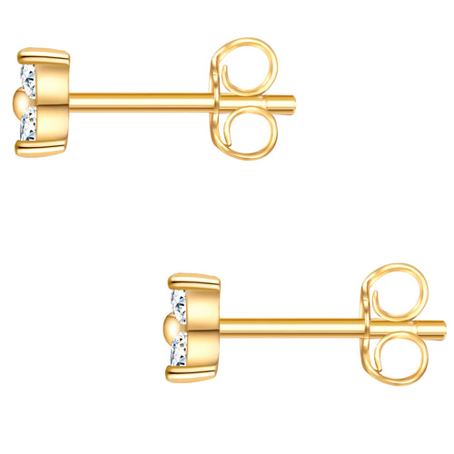 Ohrstecker BLUME mit Zirkonia gelbgold