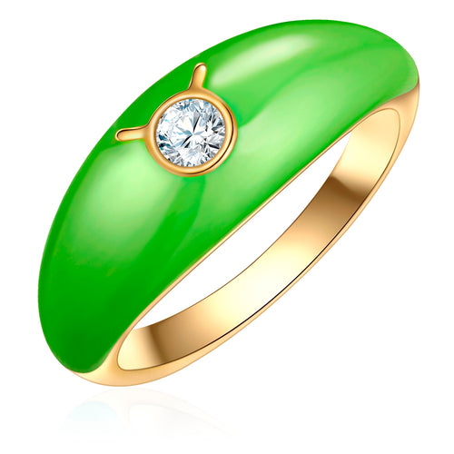 Ring STIER gold Emaille grün