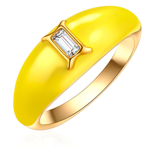 Ring ZWILLING gold Emaille gelb