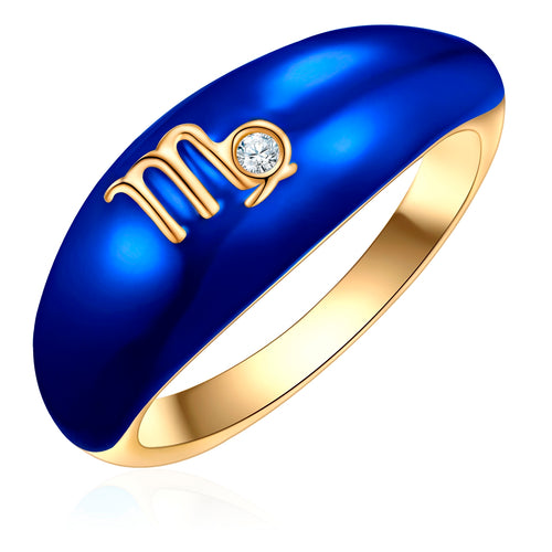 Ring JUNGFRAU gold Emaille blau