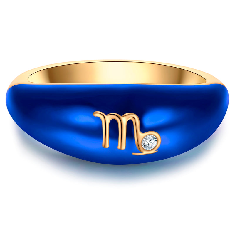 Ring JUNGFRAU gold Emaille blau