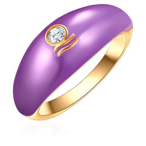 Ring WAAGE gold Emaille lila