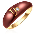 Ring STEINBOCK gold Emaille braun