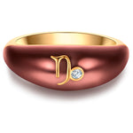 Ring STEINBOCK gold Emaille braun