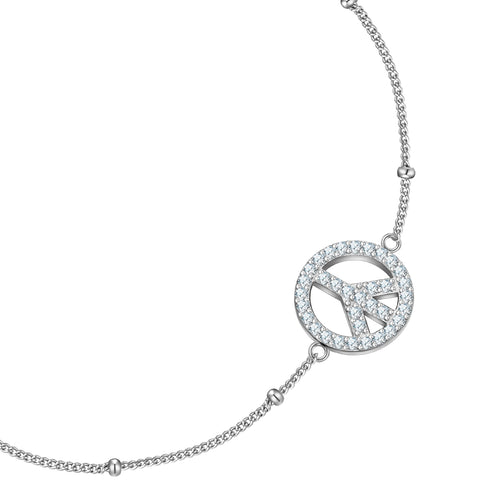 Armband Peace silber mit Zirkonia