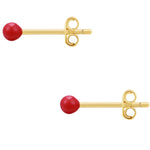 Ohrstecker gold Kugel Emaille rot