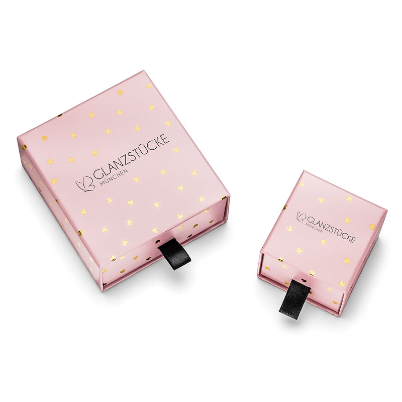 Ohrstecker gelbgold Kugelform Emaille in pink