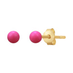 Ohrstecker Kugel gold Emaille pink