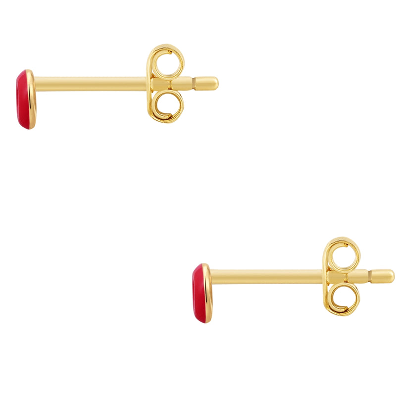 Ohrstecker gold Donut Emaille in rot