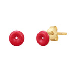 Ohrstecker gold Donut Emaille in rot