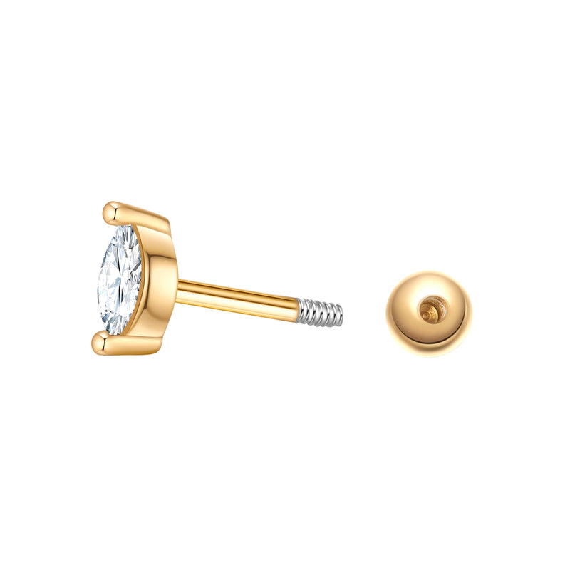 Piercing Raute gold Zirkonia