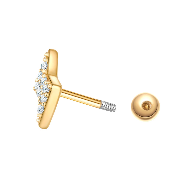 Piercing gold Blitz Zirkonia