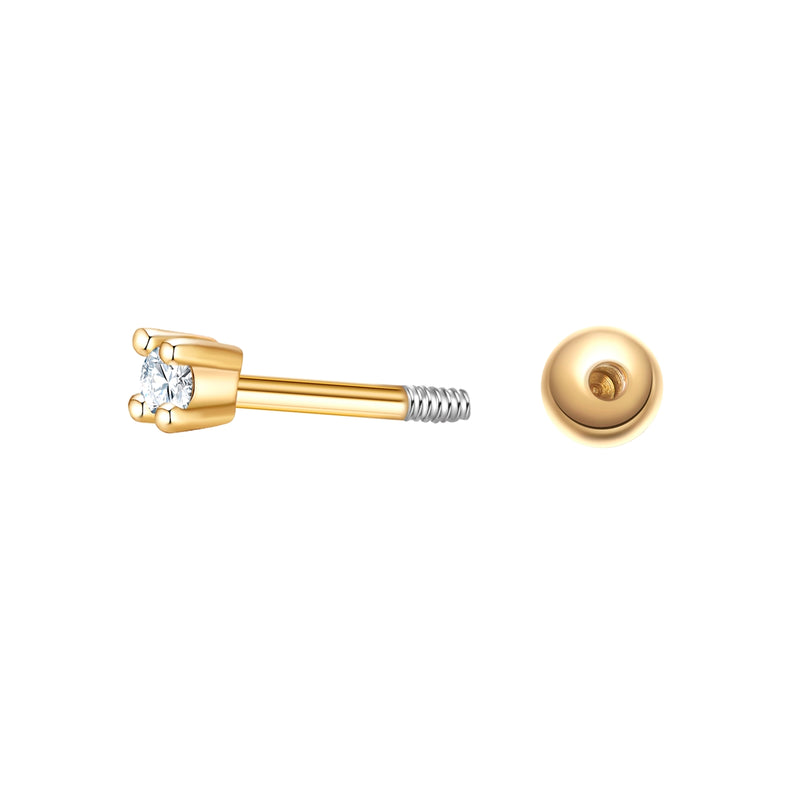 Piercing klein gold Zirkonia