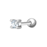 Piercing eckig medium silber mit Zirkonia