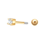 Piercing eckig medium gold mit Zirkonia