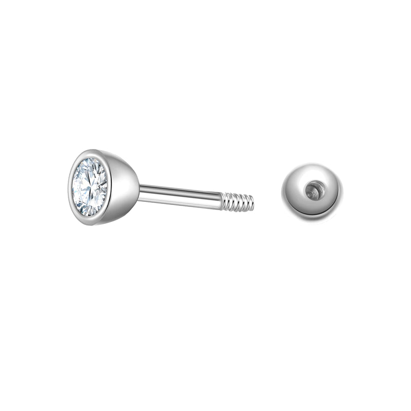 Piercing rund medium mit Zirkonia