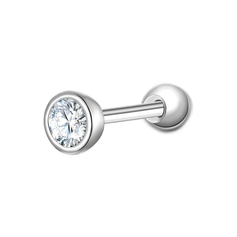 Piercing rund medium mit Zirkonia