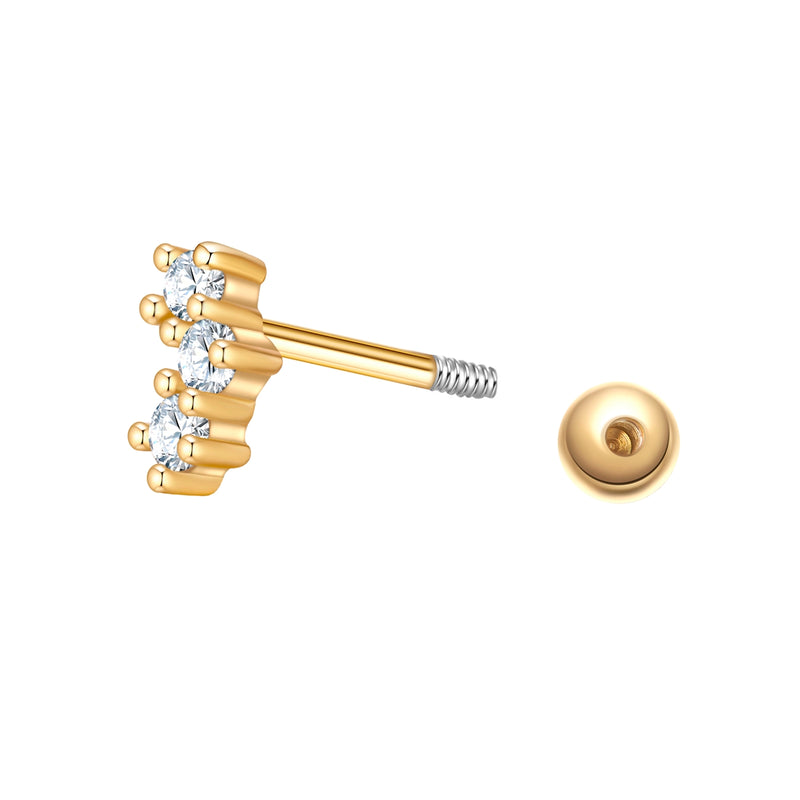 Piercing glamour gelbgold mit Zirkonia