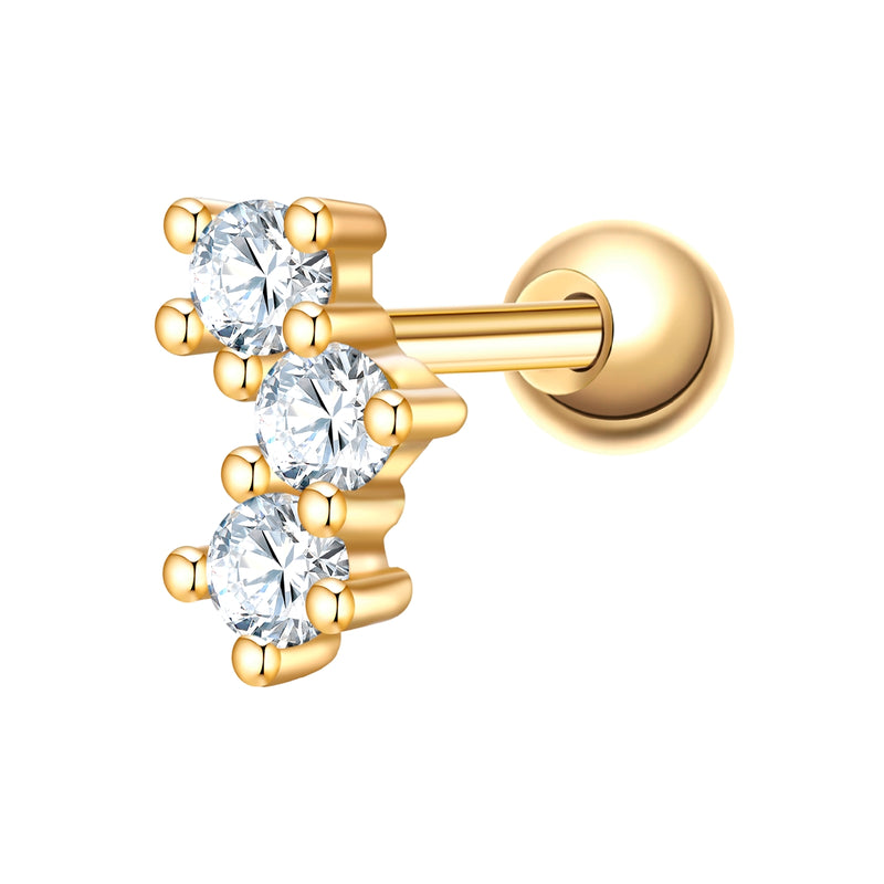 Piercing glamour gelbgold mit Zirkonia