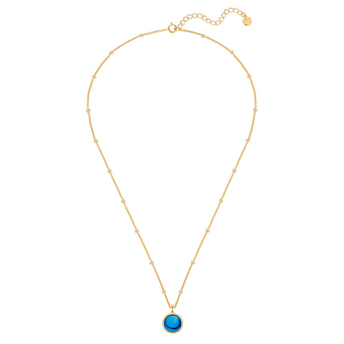 Kette mit Zirkonia blau gold