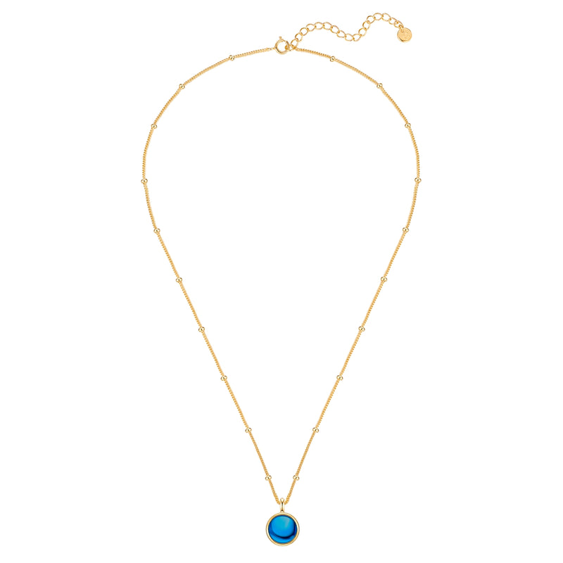 Kette mit Zirkonia blau gold