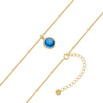 Kette mit Zirkonia blau gold