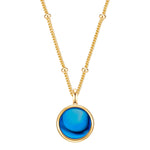 Kette mit Zirkonia blau gold