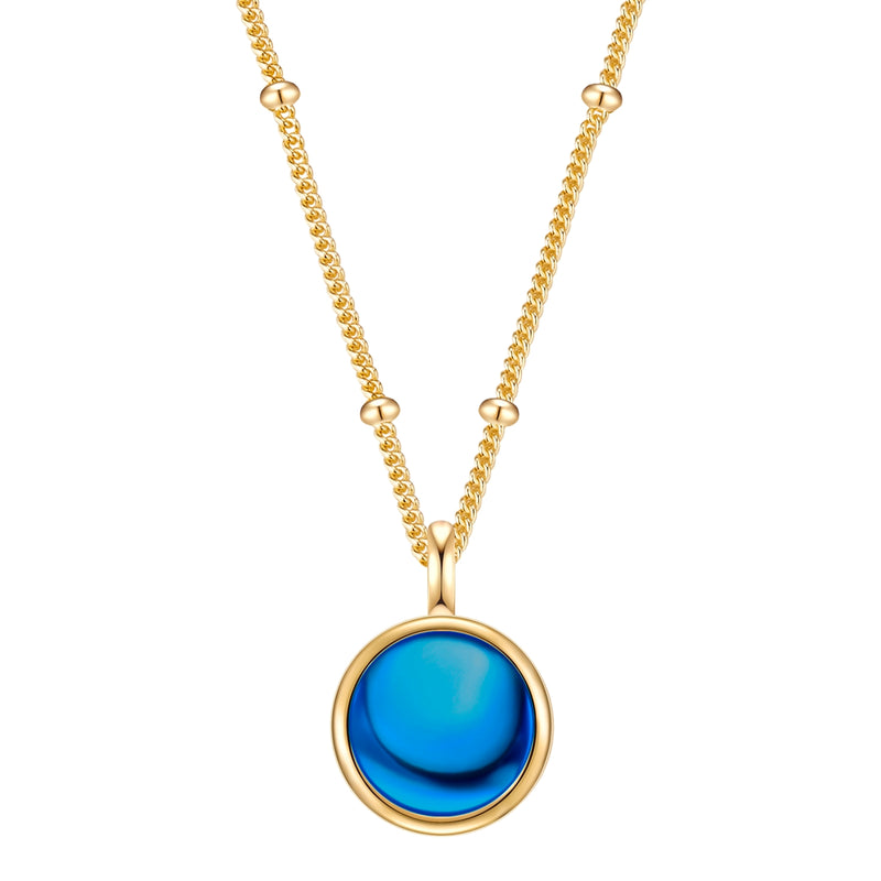 Kette mit Zirkonia blau gold