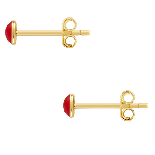 Herz Ohrstecker gold Emaille rot