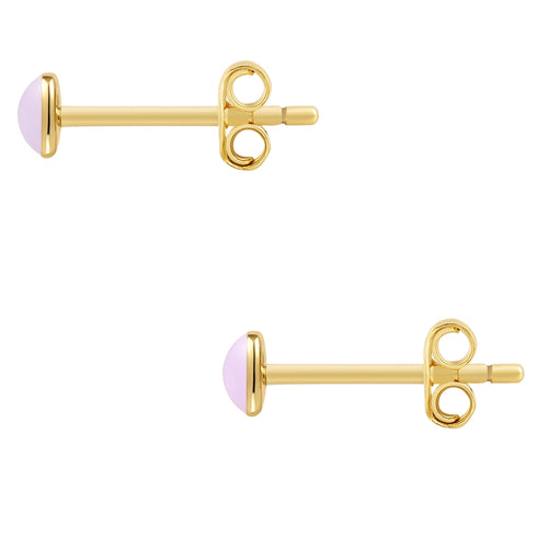 Ohrstecker Herz gold Emaille violett