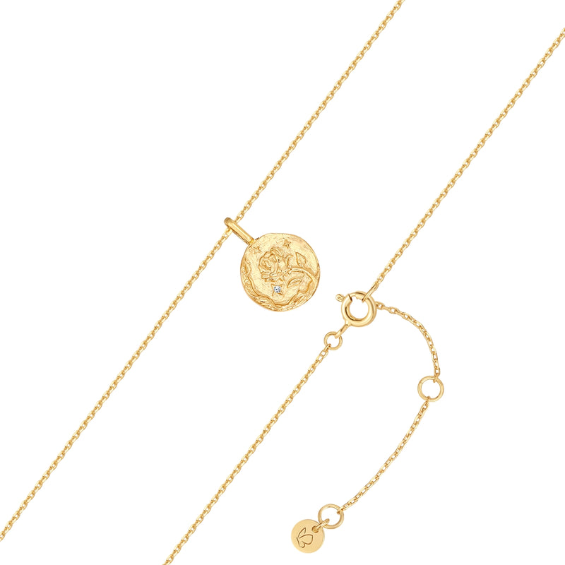 Geburtsblume-Kette gold Juni Rose