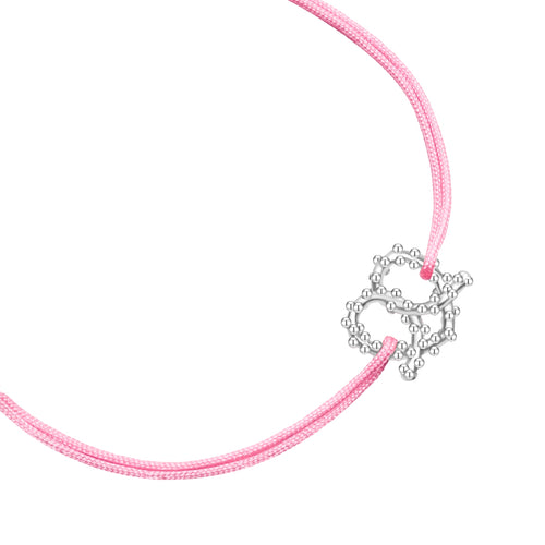 Armband Textil rosa HERZ-BREZE silber