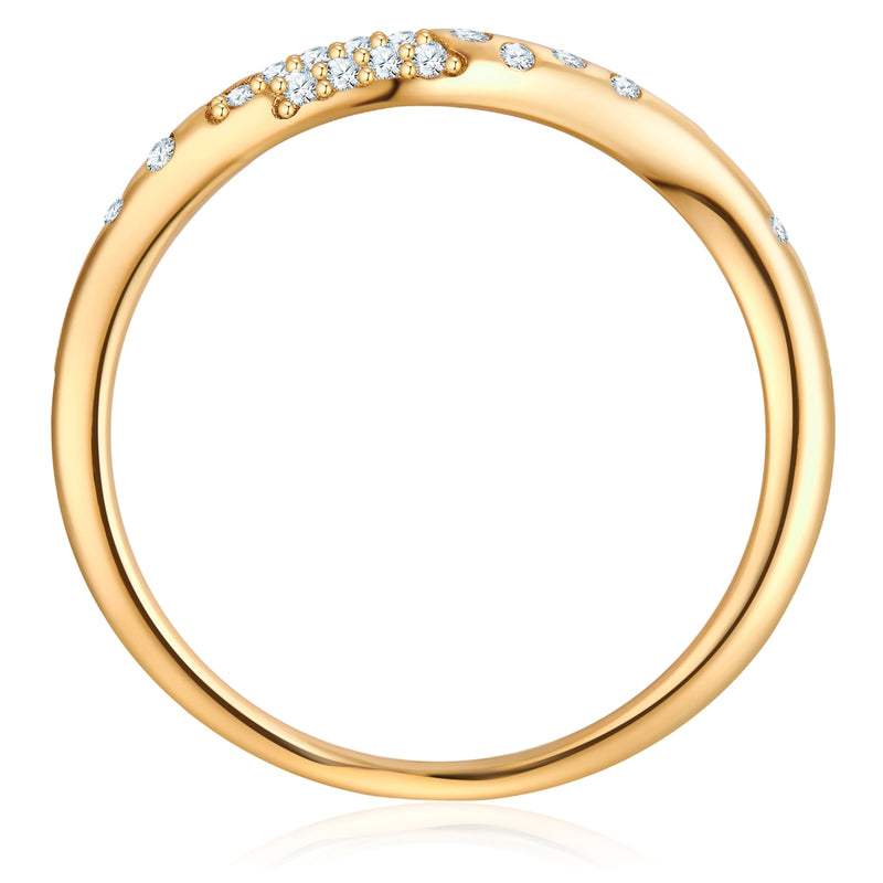 Geschwungener Ring gold mit Zirkonia