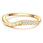 Geschwungener Ring gold mit Zirkonia