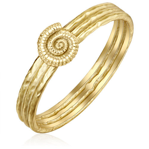 Ring gold Muschel Optik